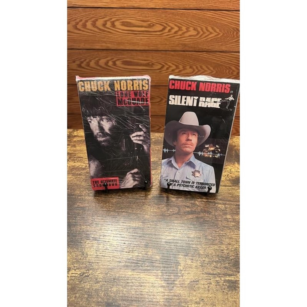 Chuck Norris VHS Bundle Lone Wolf McQuade Silent Rage Vintage Action Movies